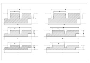 Ribbad bränd träpanel för fasad